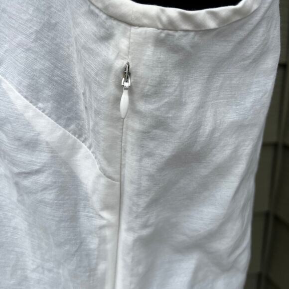 J. Crew women’s size 8, sleeveless white top with accent ribbon - Picture 8 of 11